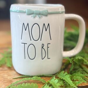 Rae Dunn White 'Mom To Be' Mug with Green Accent